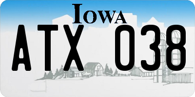 IA license plate ATX038
