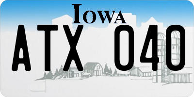 IA license plate ATX040