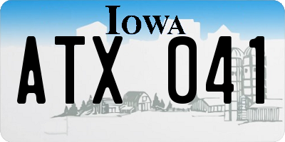 IA license plate ATX041