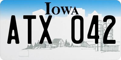 IA license plate ATX042