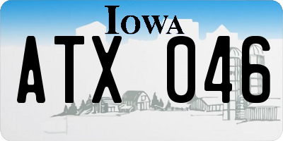 IA license plate ATX046