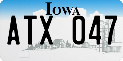 IA license plate ATX047