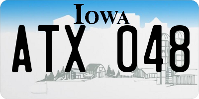 IA license plate ATX048