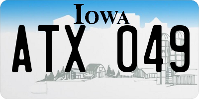 IA license plate ATX049