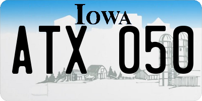 IA license plate ATX050