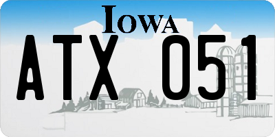 IA license plate ATX051