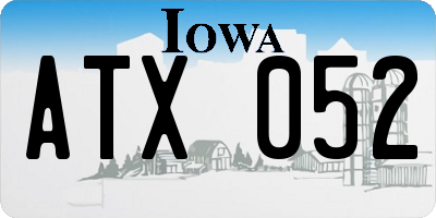 IA license plate ATX052