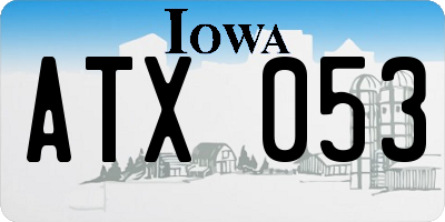 IA license plate ATX053