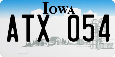 IA license plate ATX054