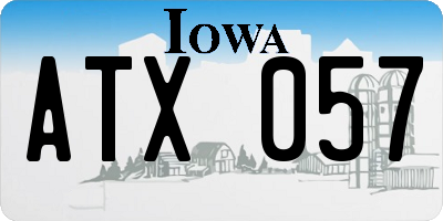 IA license plate ATX057