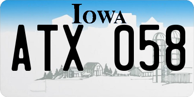 IA license plate ATX058