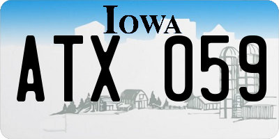 IA license plate ATX059
