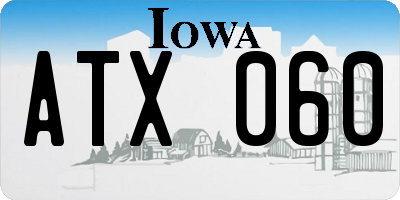 IA license plate ATX060
