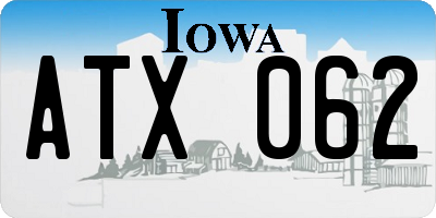 IA license plate ATX062
