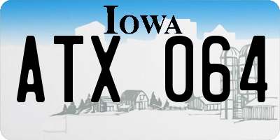 IA license plate ATX064