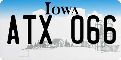 IA license plate ATX066