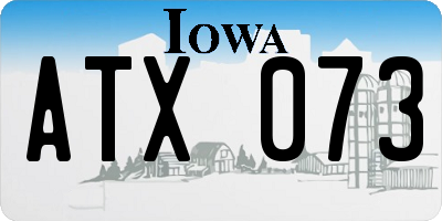 IA license plate ATX073