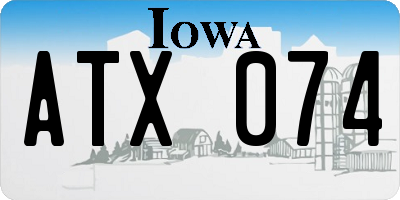 IA license plate ATX074