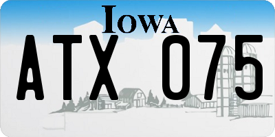 IA license plate ATX075