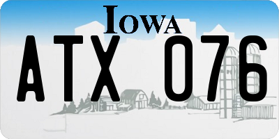 IA license plate ATX076