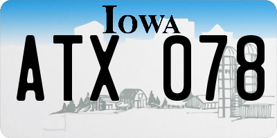 IA license plate ATX078