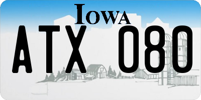 IA license plate ATX080