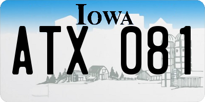 IA license plate ATX081