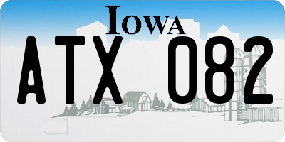 IA license plate ATX082