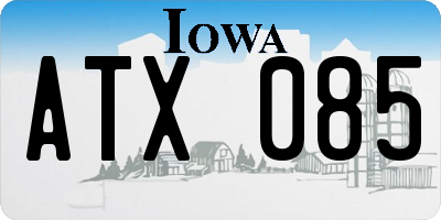 IA license plate ATX085
