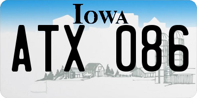 IA license plate ATX086