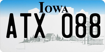 IA license plate ATX088