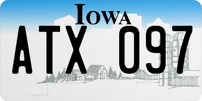IA license plate ATX097