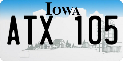 IA license plate ATX105
