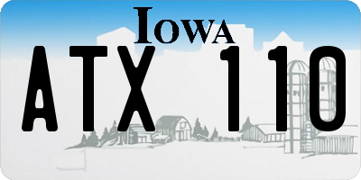 IA license plate ATX110