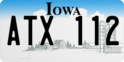 IA license plate ATX112