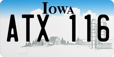 IA license plate ATX116