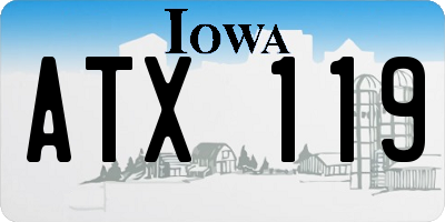 IA license plate ATX119