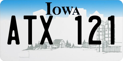 IA license plate ATX121
