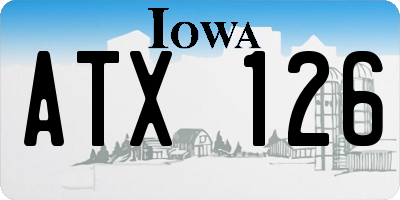 IA license plate ATX126