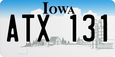 IA license plate ATX131