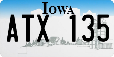 IA license plate ATX135