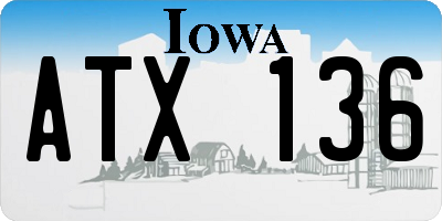IA license plate ATX136