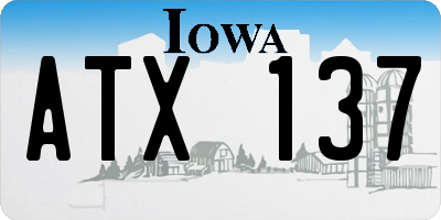 IA license plate ATX137