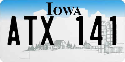 IA license plate ATX141
