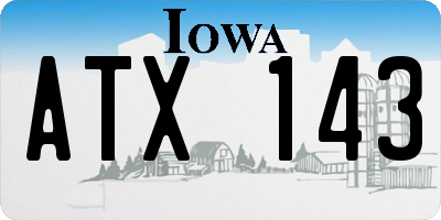 IA license plate ATX143