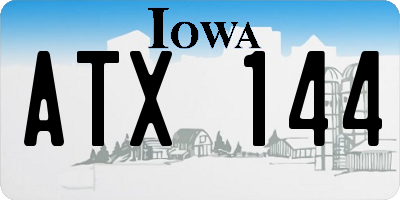 IA license plate ATX144