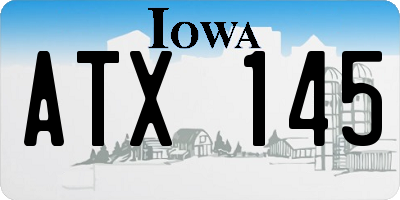IA license plate ATX145