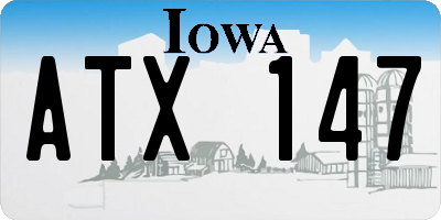 IA license plate ATX147
