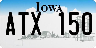 IA license plate ATX150