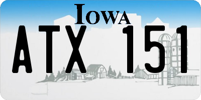 IA license plate ATX151